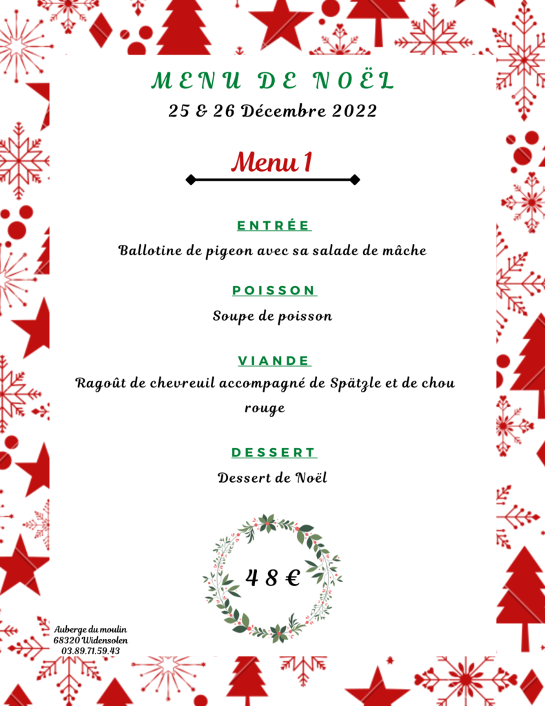 Menus de Noël